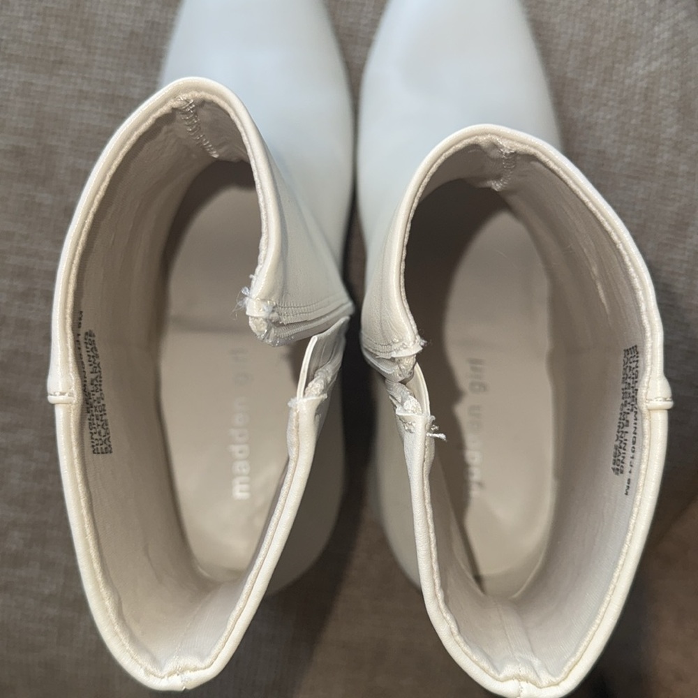 Size 9 Madden Thick Heel Boots in Off White. never worn - Picture 6 of 10